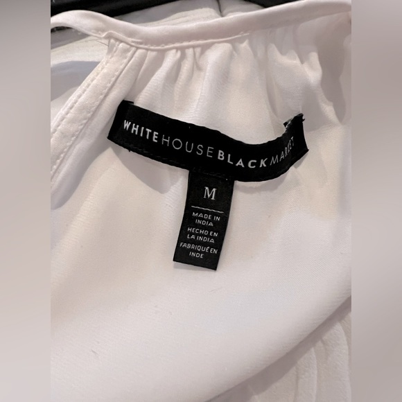 WHBM Sleeveless White Layered Blouse With Triangle Beaded Detail - Size Medium - Picture 5 of 7